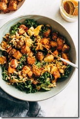 Maple Mustard Tempeh Bowl with Sweet Potatoes